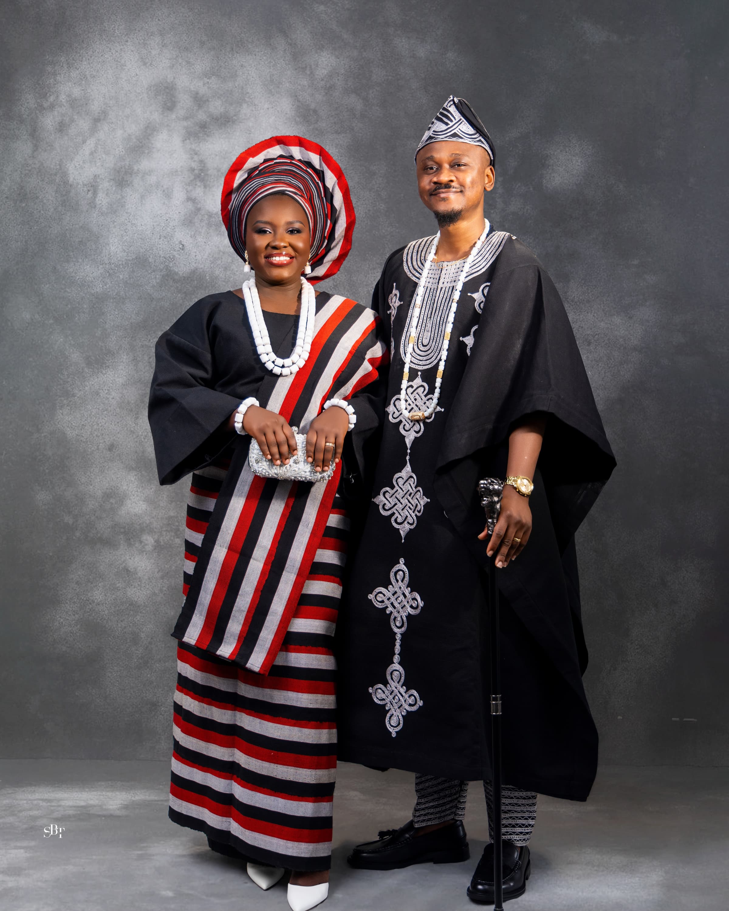 Beautiful Esan attire with coral bead headpiece