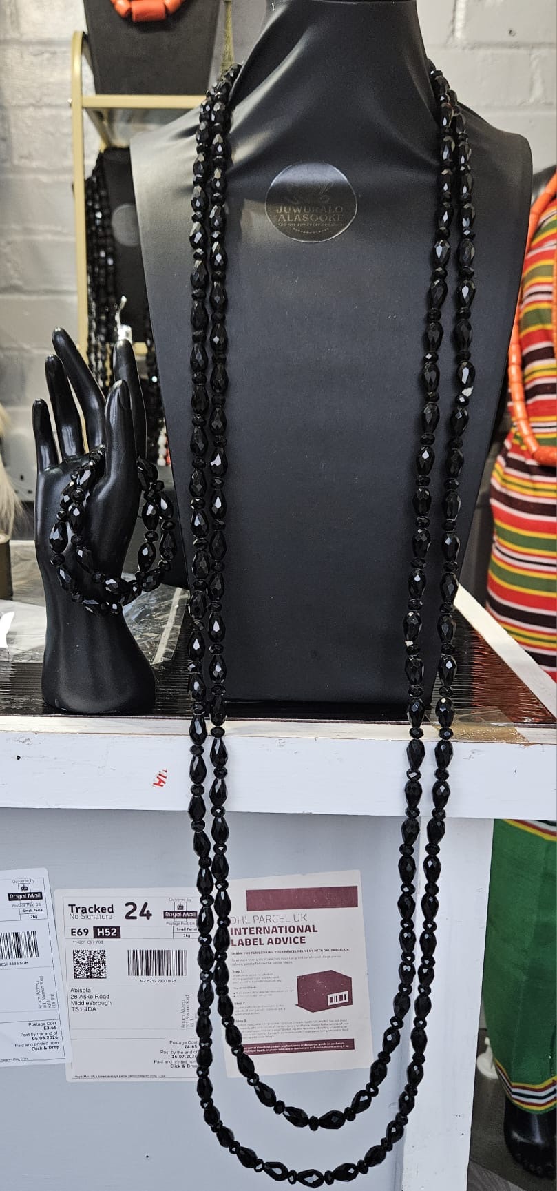 2 Black Male layer Sugar bead set